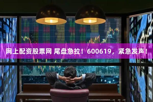 网上配资股票网 尾盘急拉！600619，紧急发声！